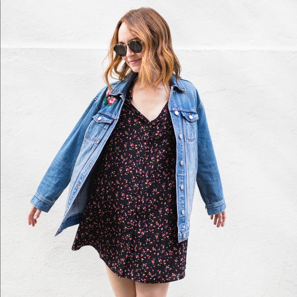 Madewell Floral embroidered denim jacket